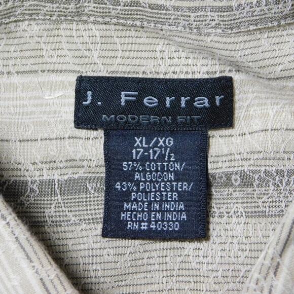 J. Ferrar Cotton Polyester Long Sleeve Button Shirt Mens XL - Picture 2 of 6